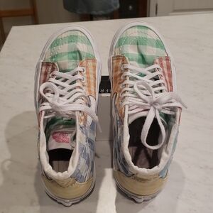 Vans Colorful Checkered High Top Sneakers Size 6.5